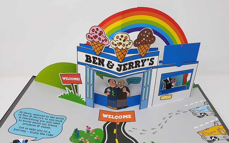 Ben and Jerry's pop-up story book