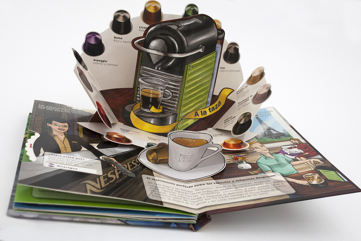 Nespresso capsules pop-up brochure