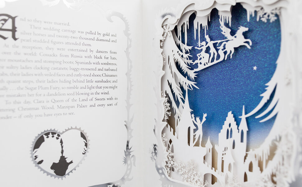 Silhouette page of pop-up Nutcracker book