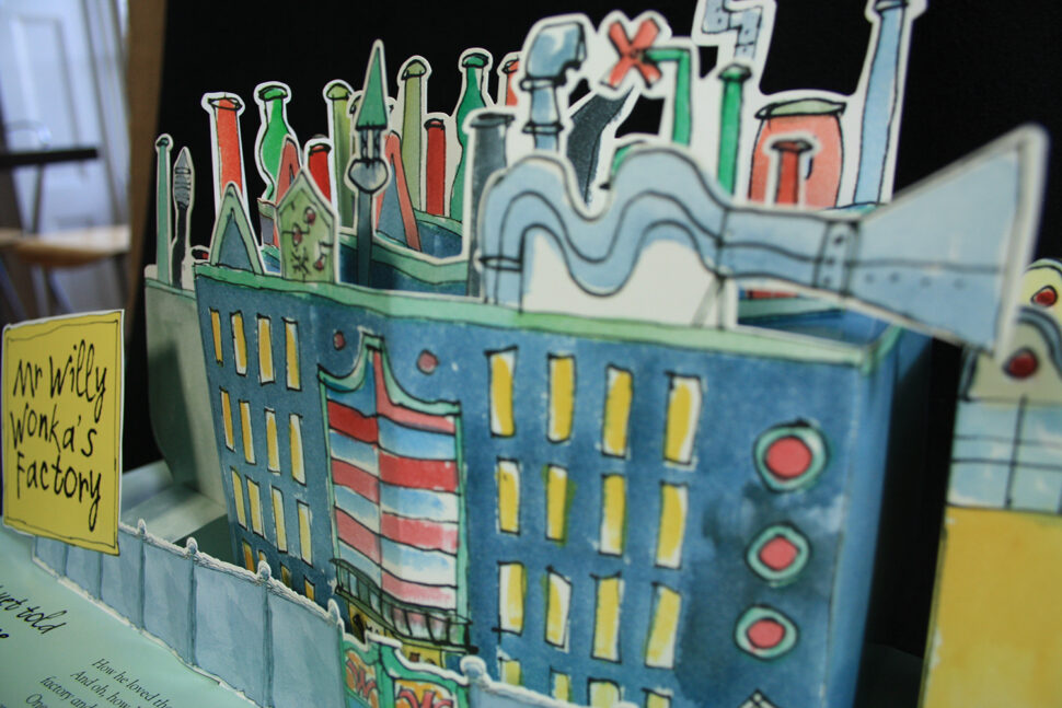 Close-up of Willy Wonka's factory