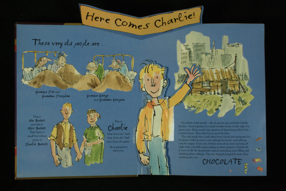Charlie and the Chocolate factory pop up book first pages