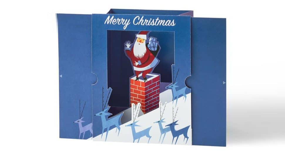 rooftop santa pop-up card