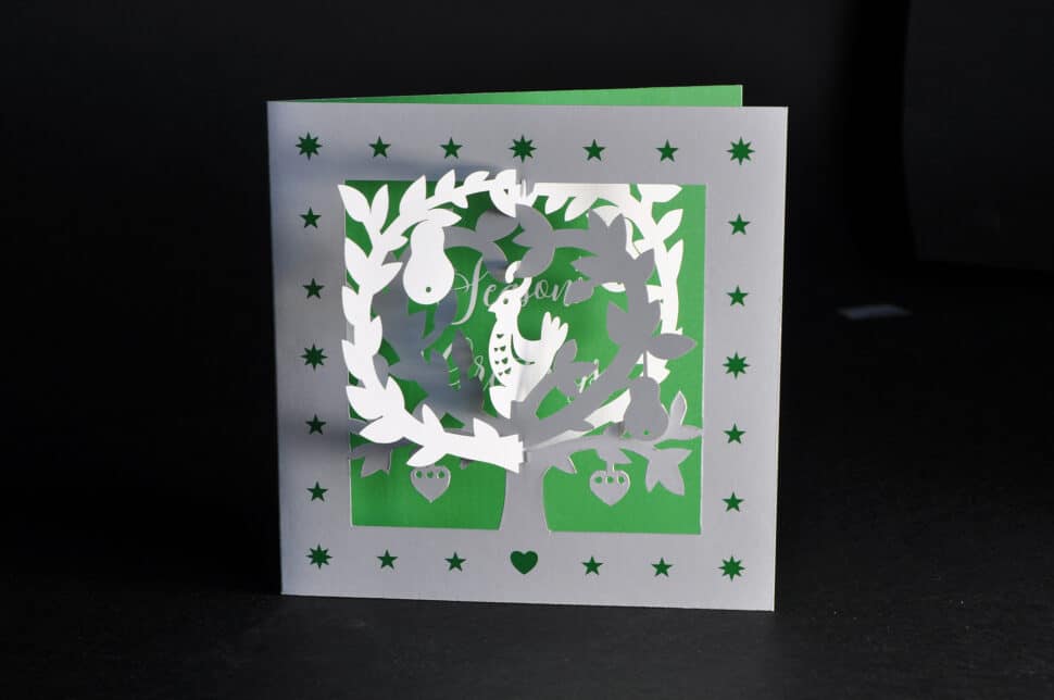 3d laser-cut Christmas card