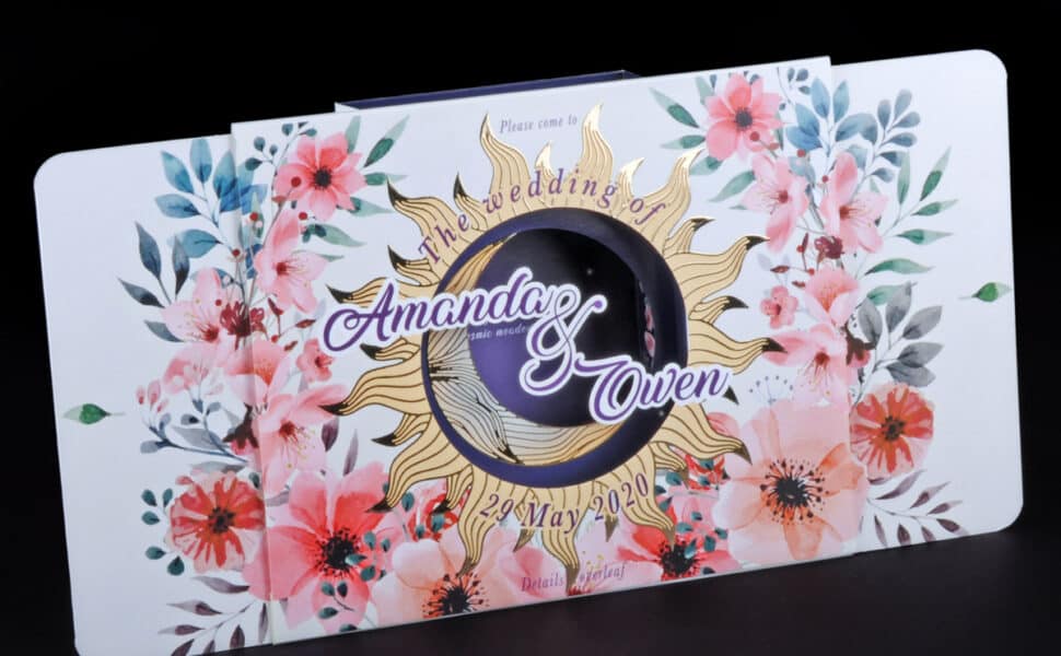 crescent moon wedding invite